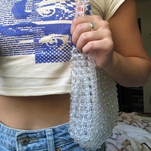 clear beaded purse